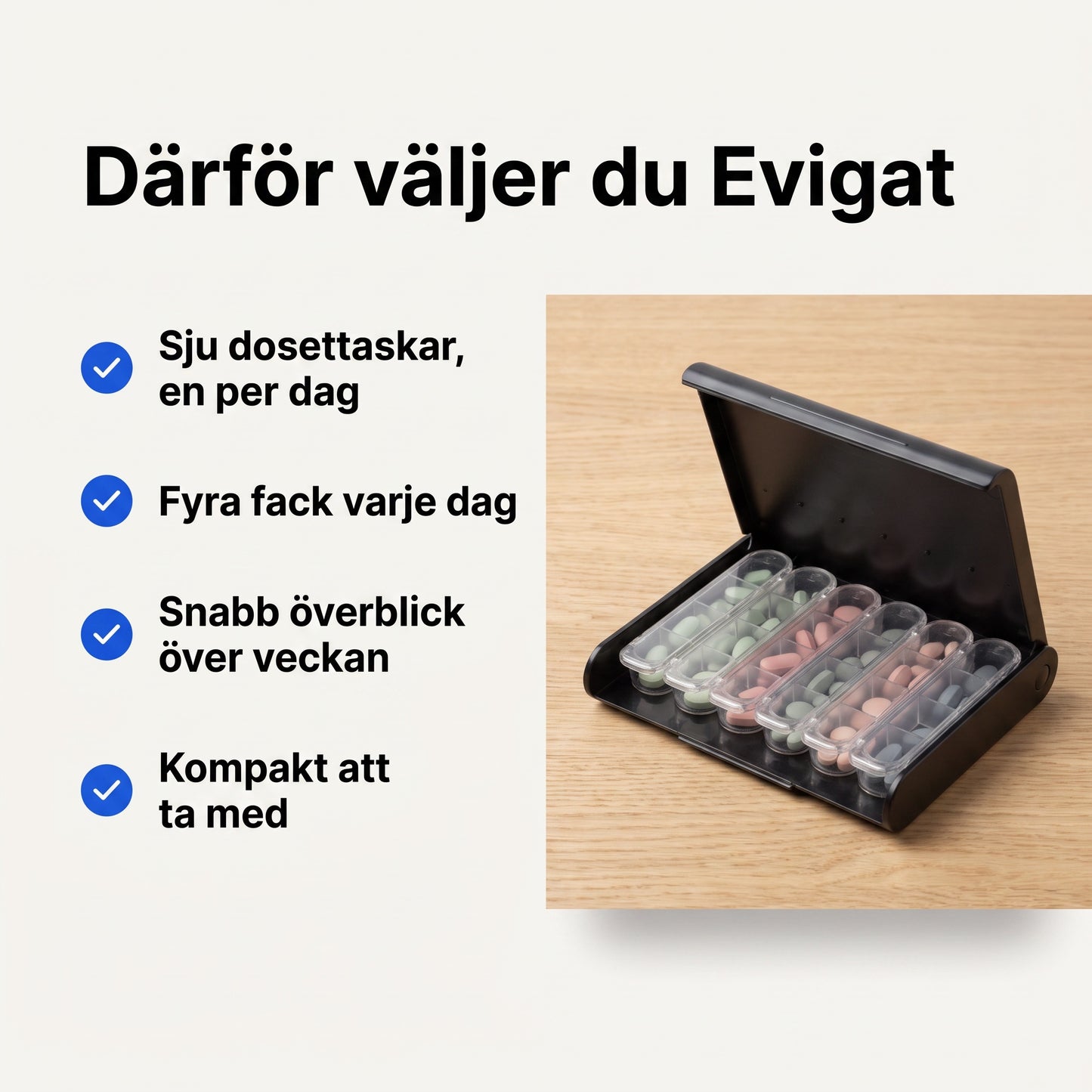 Medicase Veckodosett med 7 Dagsaskar och Fyra Fack per Dag