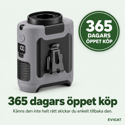 Bältesfläkt med stämpeln 365 dagars öppet köp