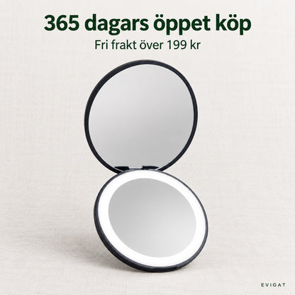 365 dagars öppet köp och fri frakt över 199 kr, hopfällbar förstoringsspegel med LED-ring