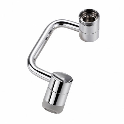 Kranadapter 360 grader i krom på vit bakgrund