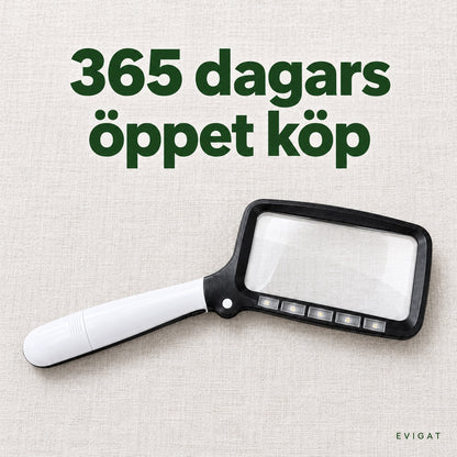 Läsluppe med LED-lampor på linnetyg, 365 dagars öppet köp