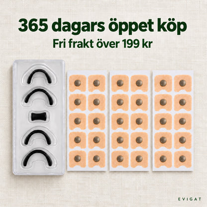 365 dagars öppet köp och fri frakt över 199 kr, startkit med magnetband, remsor och applikator