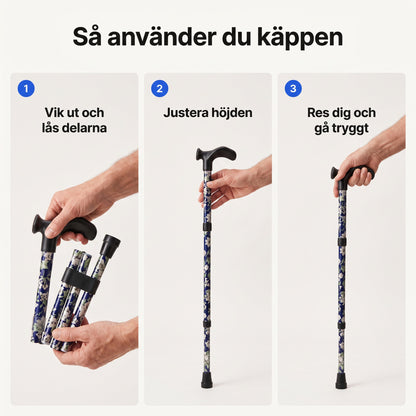 Så använder du käppen i tre steg
