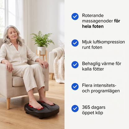 Elektrisk fotmassage med shiatsu och infraröd värme