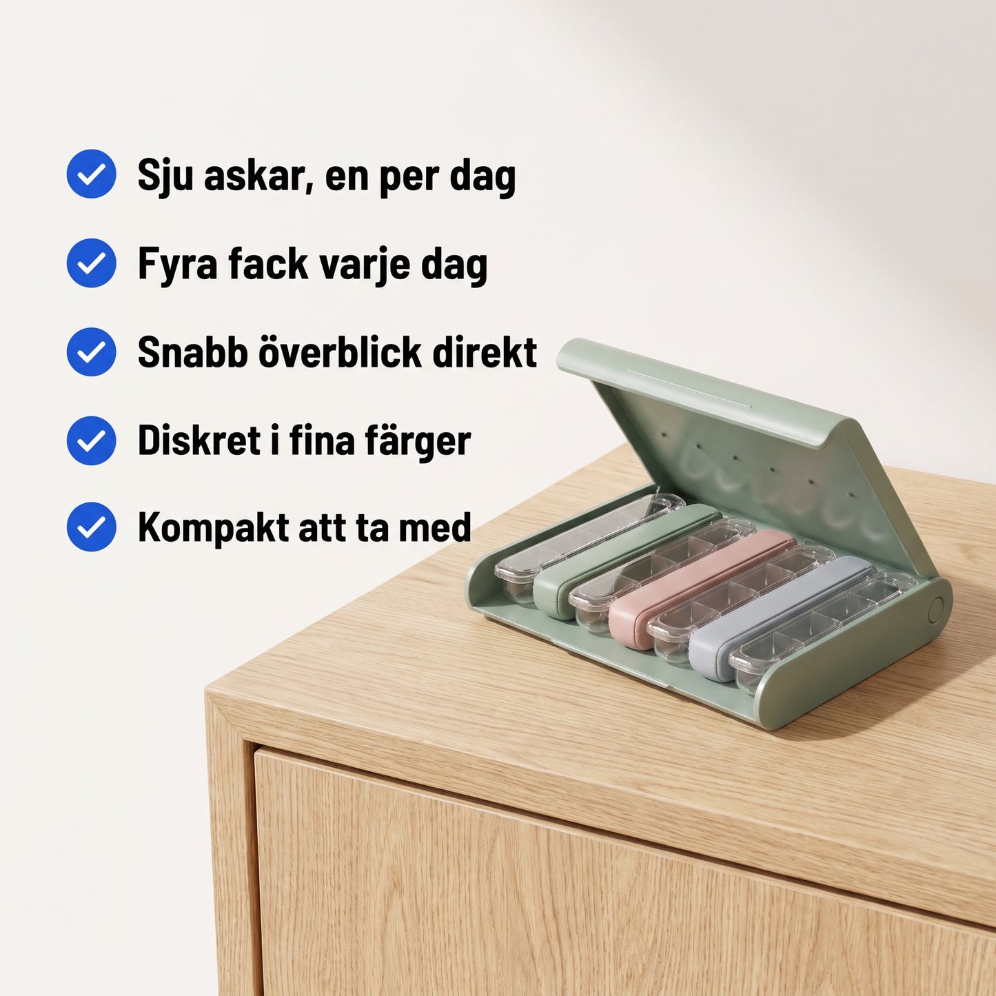 Medicase veckodosett med 7 dagsaskar