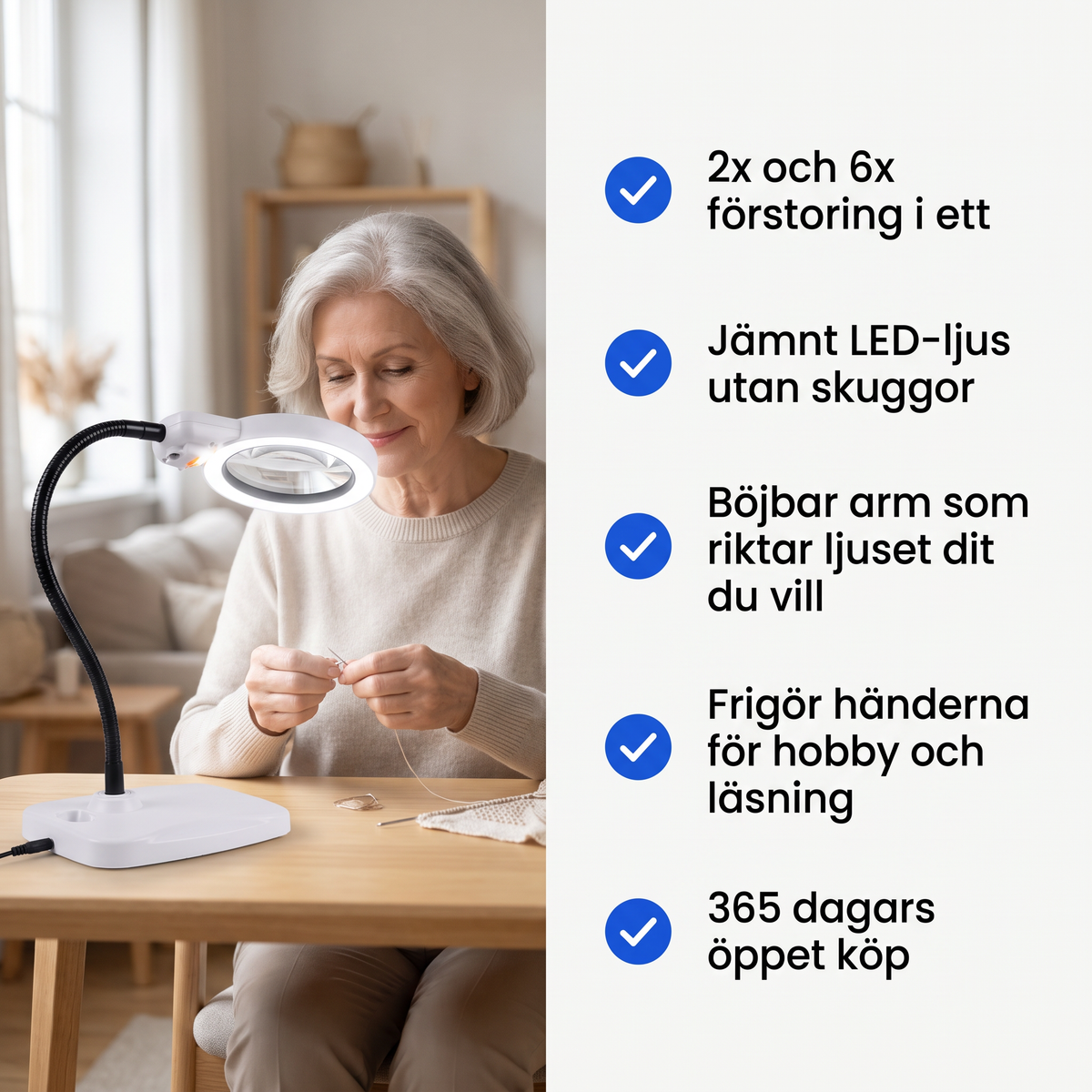 Bordslupp med LED och böjbar arm