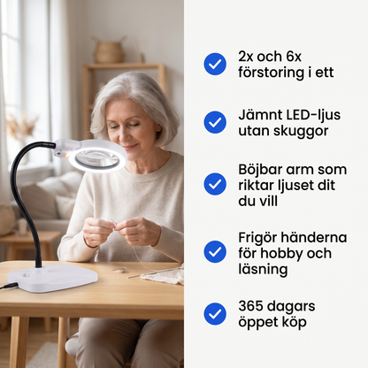 Bordslupp med LED och böjbar arm
