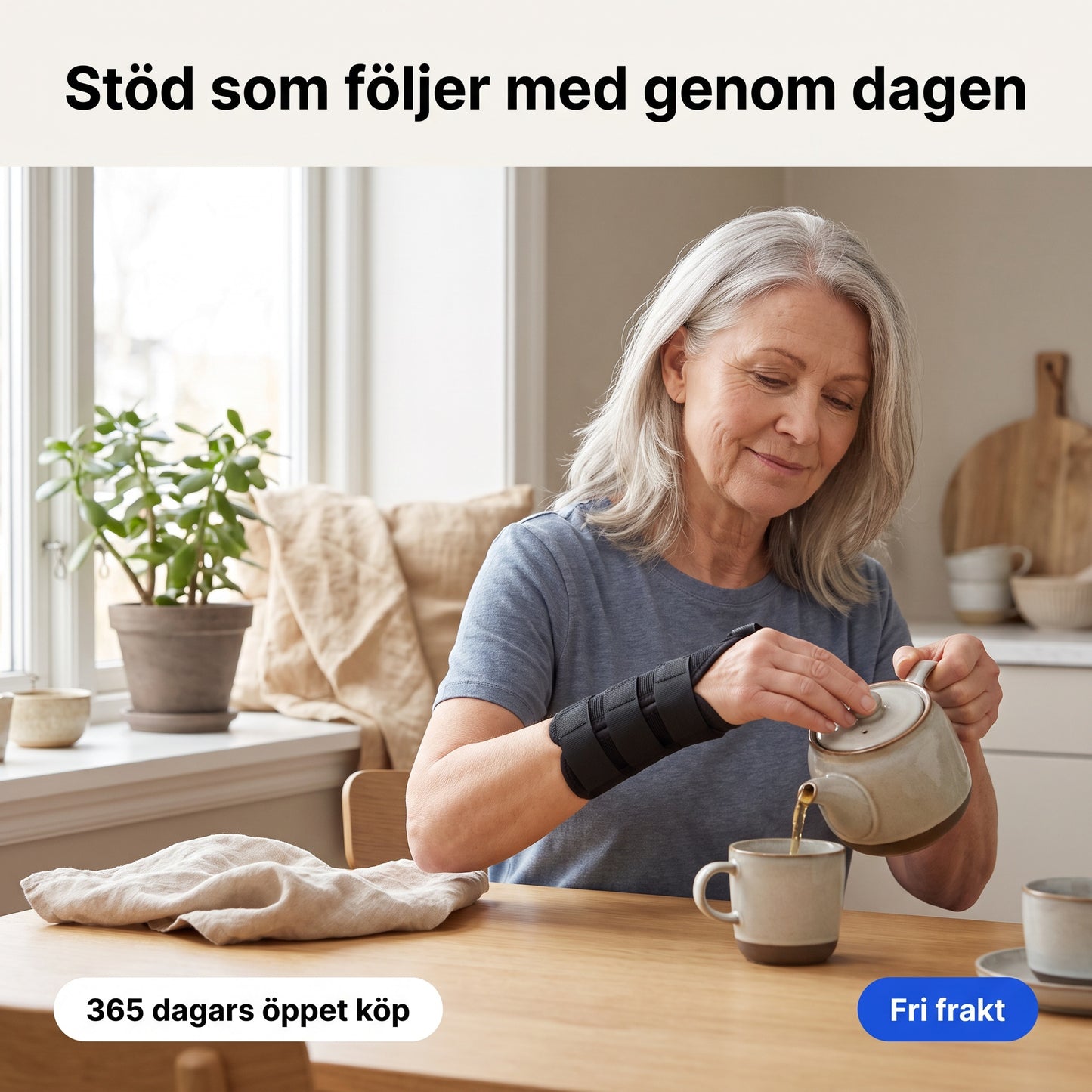 Tumstöd med Skena för Tumme och Handled, Justerbart