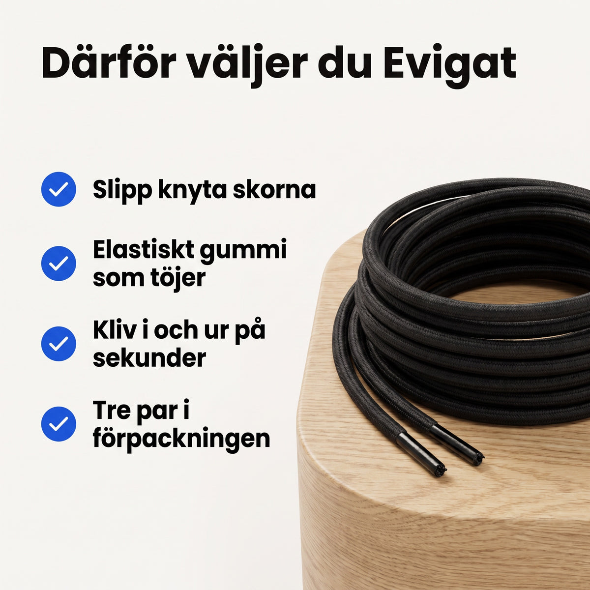 Elastiska Skosnören i 3 Par, Slipp Knyta och Kliv i Direkt