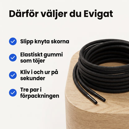 Elastiska Skosnören i 3 Par, Slipp Knyta och Kliv i Direkt