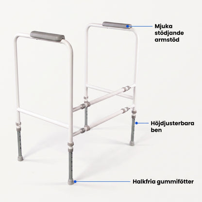 Fristående Toalettstöd med Armstöd, Justerbart i Höjd och Bredd