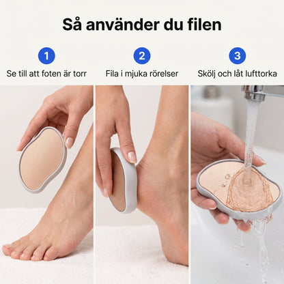 Ergonomisk Fotfil i Nanoglas, Skonsam mot Hård Hud