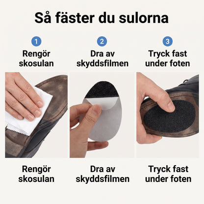 Självhäftande Halkskyddssulor i 3 Par för Halksäkert Fotfäste