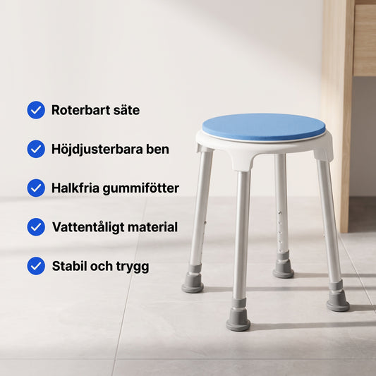 Duschpall med roterbart säte