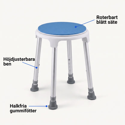 Duschpall med Roterbart Säte, Höjdjusterbar och Halkfri