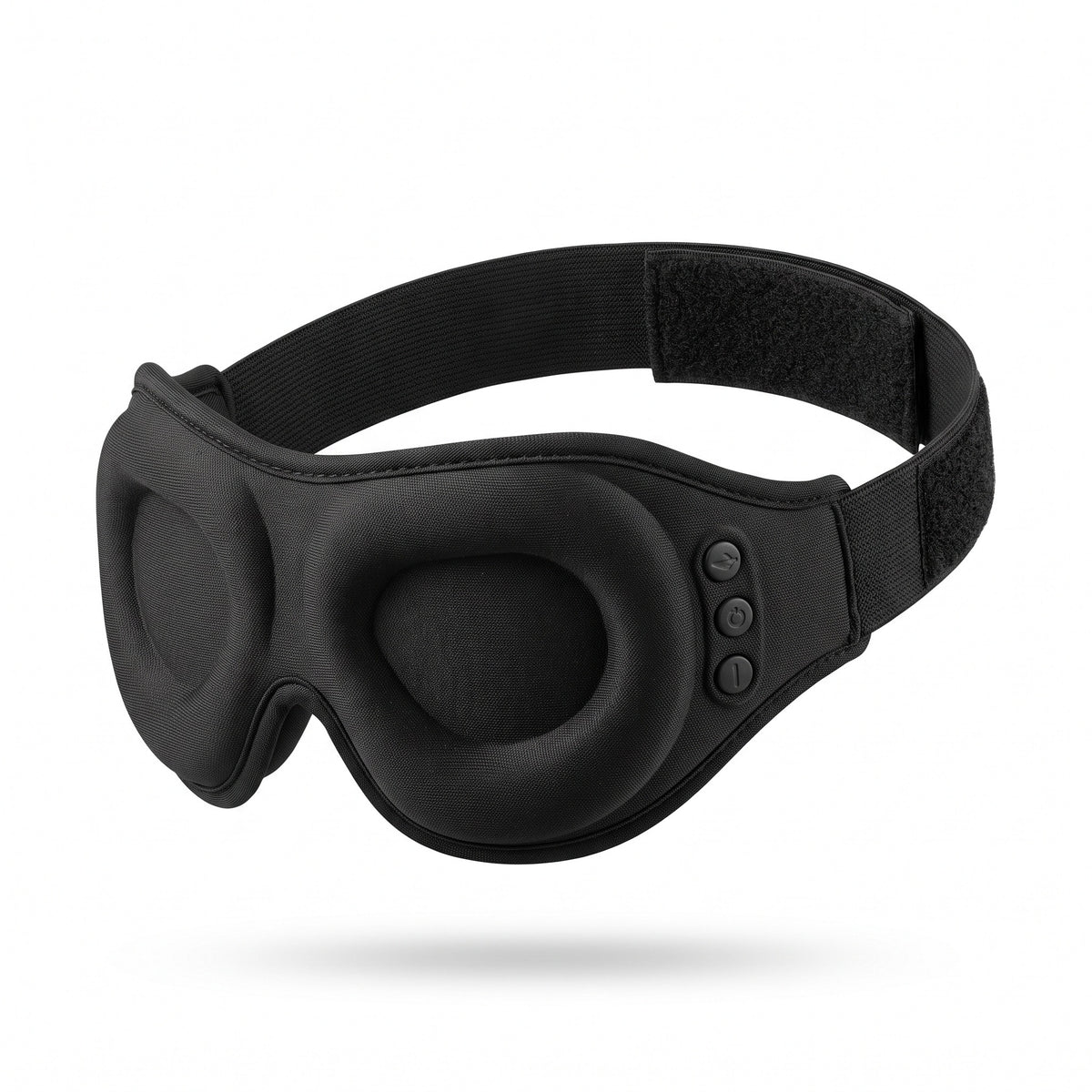 Svart sömnmask med bluetooth-högtalare, 3D-konturerade ögonkåpor och justerbart band