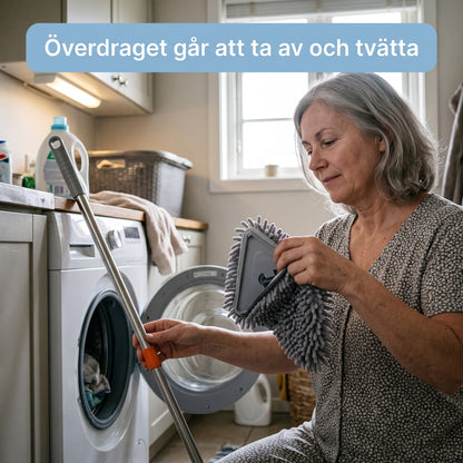 Överdraget går att ta av och tvätta, Evigat mopp med avtagbart mikrofiberhuvud