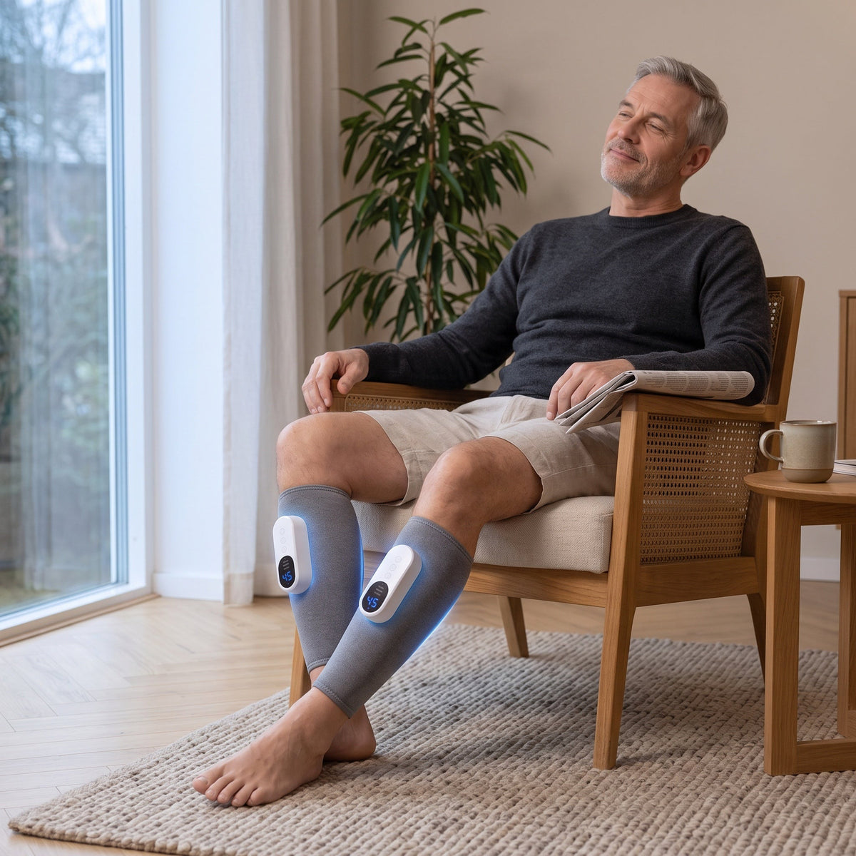 Vadmassage med luftkompression och värme